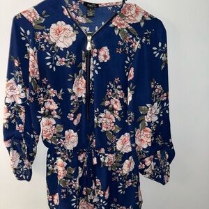 Rue21 Navy Floral Blouse